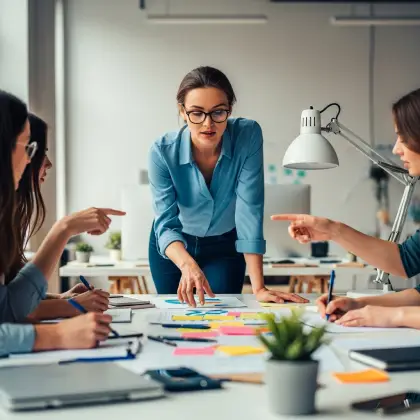 A woman in a blue shirt symbolizes the increasing number of women starting their own businesses and embracing entrepreneurship.